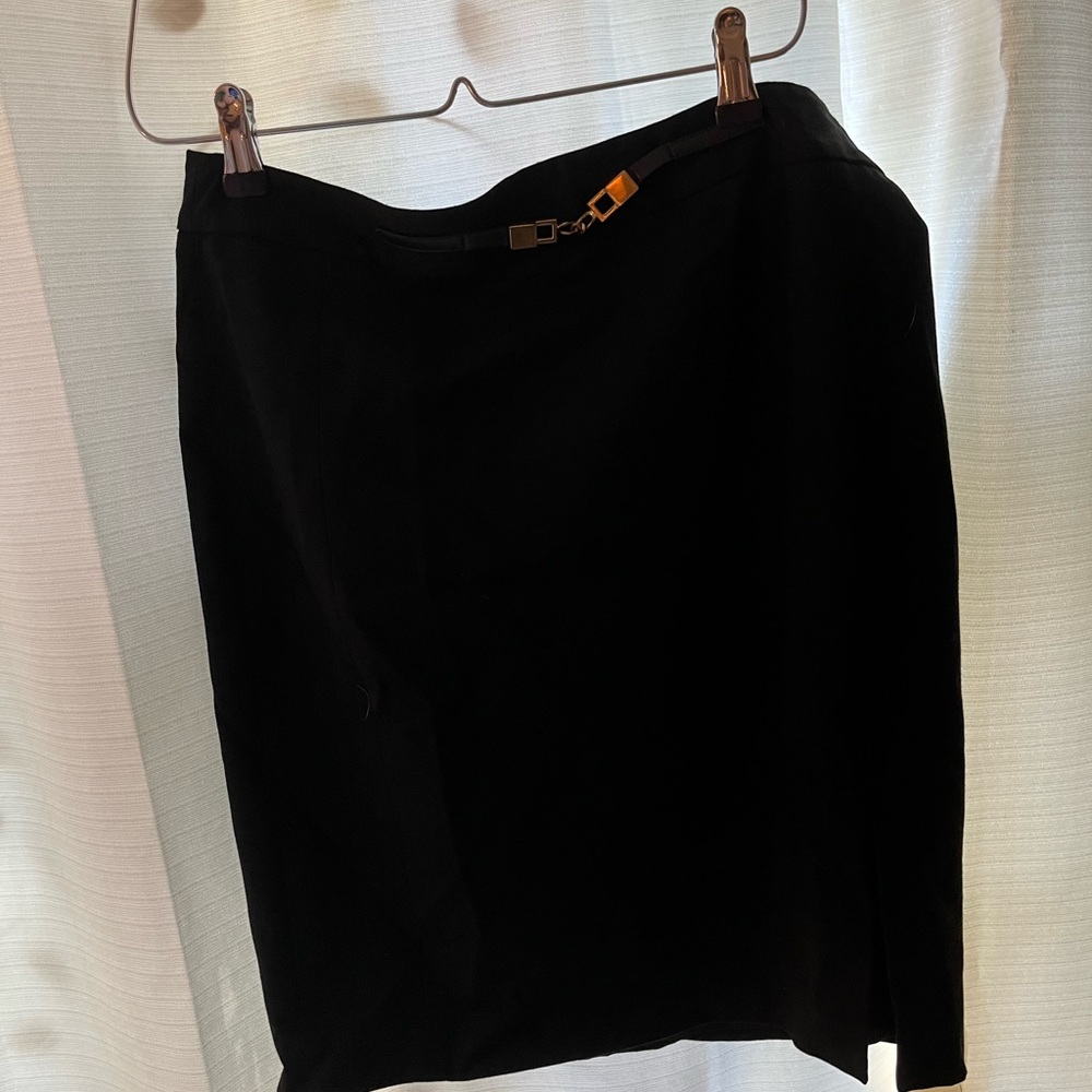 Express black pencil skirt w/ gold belt